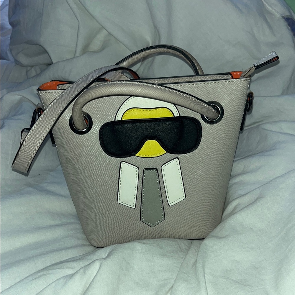 Stylish Grey/Taupe Designer Inspired Medium Bag